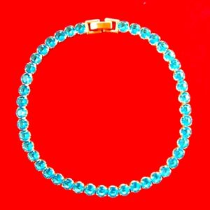 Blue Topaz CZ Extra Large Bracelet/Anklet